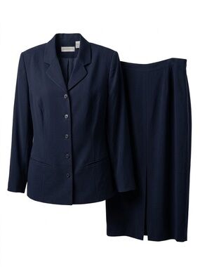 Valerie Steven’s II Navy Two-Piece with Classic Blazer & Skirt